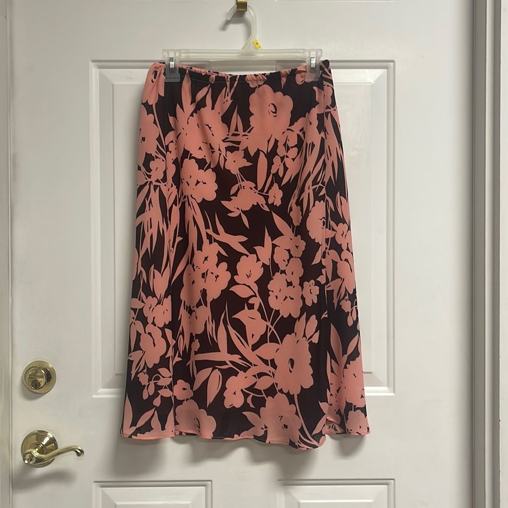 Brown & Pink Flowered Skirt
